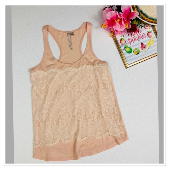 LC Lauren Conrad Tops - Lauren Conrad lace blush pink tank top